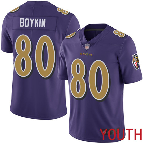 Baltimore Ravens Limited Purple Youth Miles Boykin Jersey NFL Football #80 Rush Vapor Untouchable